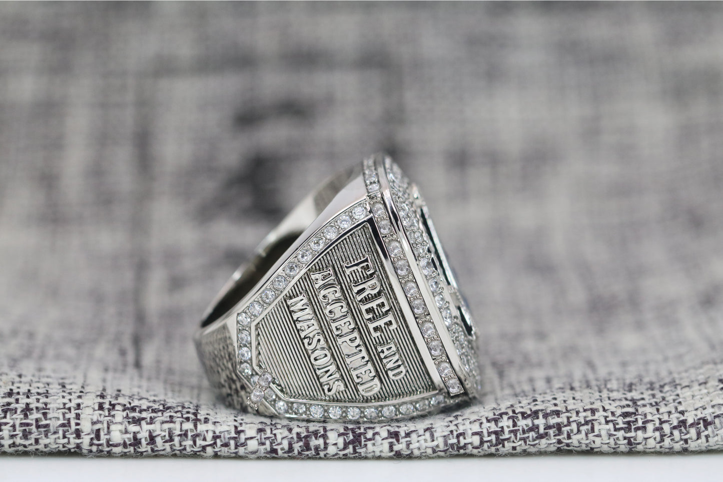 Free And Accepted Masons Ring (Eye Of The Providence) - Shine Series, Silver - Rings For Champs, NFL rings, MLB rings, NBA rings, NHL rings, NCAA rings, Super bowl ring, Superbowl ring, Super bowl rings, Superbowl rings, Dallas Cowboys