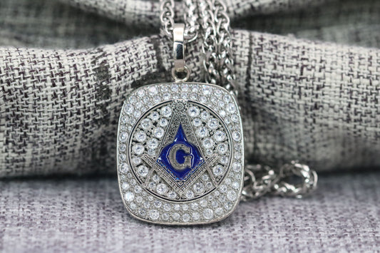 Freemasonry Masons Pendant Necklace - Shine Series, Silver - Rings For Champs, NFL rings, MLB rings, NBA rings, NHL rings, NCAA rings, Super bowl ring, Superbowl ring, Super bowl rings, Superbowl rings, Dallas Cowboys