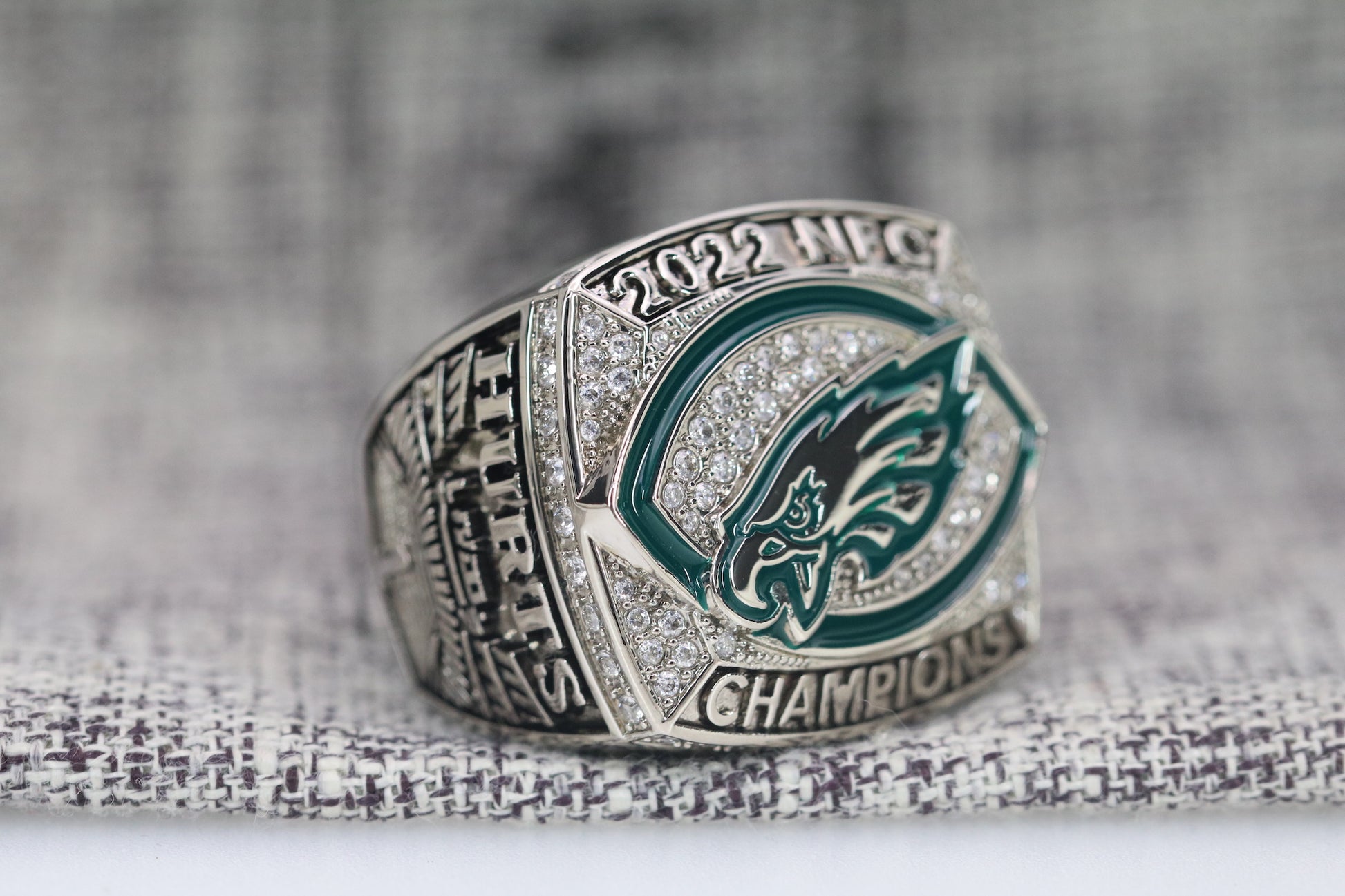 Philadelphia Eagles NFC Football Championship Ring (2022) - Premium Series - Rings For Champs, NFL rings, MLB rings, NBA rings, NHL rings, NCAA rings, Super bowl ring, Superbowl ring, Super bowl rings, Superbowl rings, Dallas Cowboys