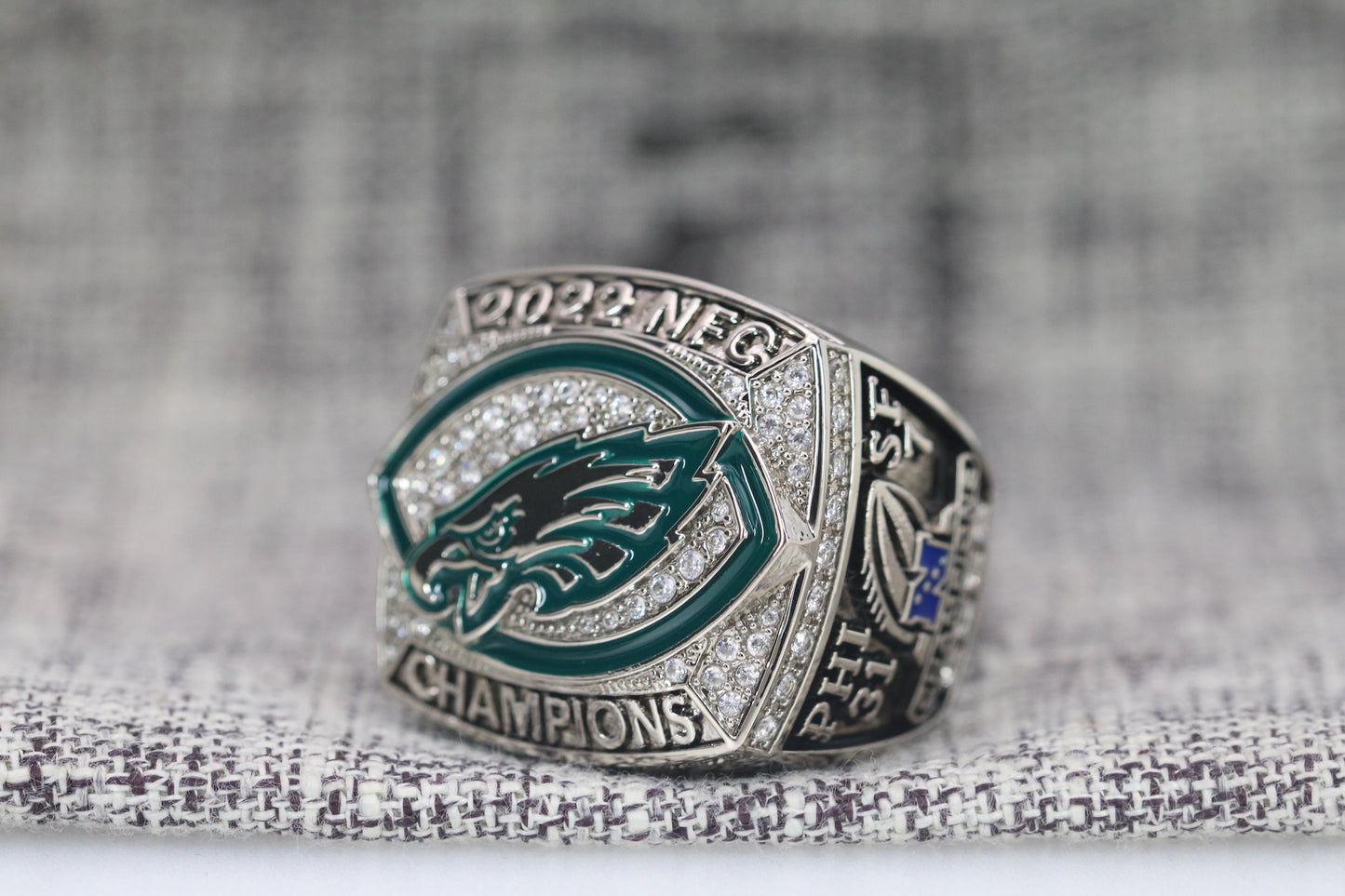 Philadelphia Eagles NFC Football Championship Ring (2022) - Premium Series - Rings For Champs, NFL rings, MLB rings, NBA rings, NHL rings, NCAA rings, Super bowl ring, Superbowl ring, Super bowl rings, Superbowl rings, Dallas Cowboys