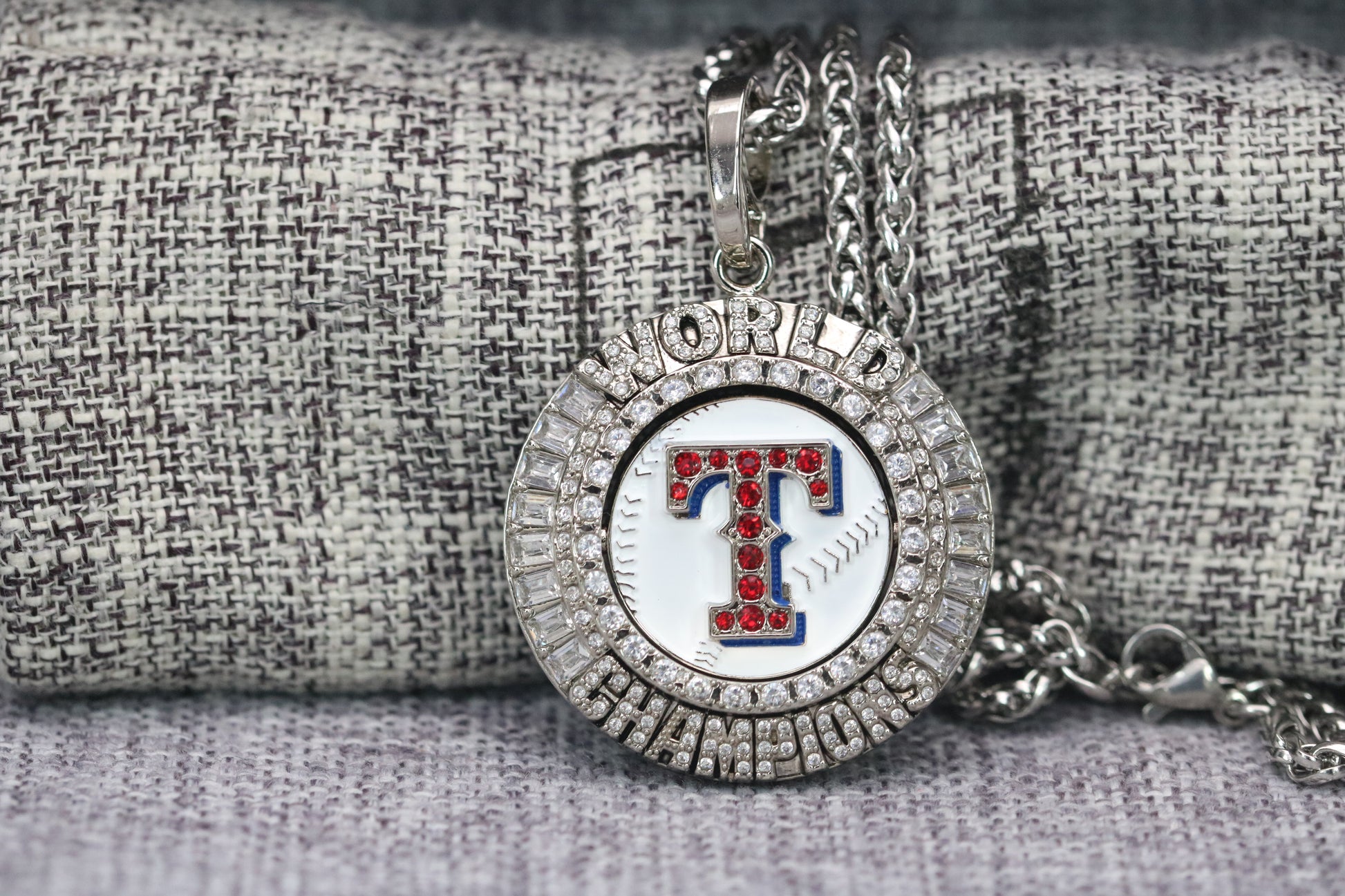 Texas Rangers World Series Pendant Necklace (2023) - Premium Series - Rings For Champs, NFL rings, MLB rings, NBA rings, NHL rings, NCAA rings, Super bowl ring, Superbowl ring, Super bowl rings, Superbowl rings, Dallas Cowboys