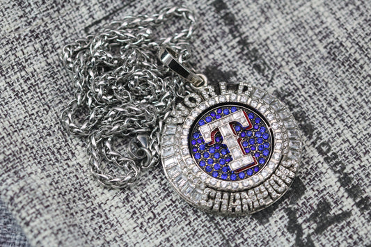 Texas Rangers World Series Pendant Necklace (2023) - Premium Series - Rings For Champs, NFL rings, MLB rings, NBA rings, NHL rings, NCAA rings, Super bowl ring, Superbowl ring, Super bowl rings, Superbowl rings, Dallas Cowboys