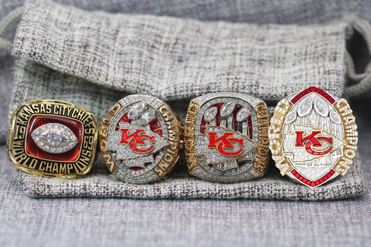 Kansas City Chiefs Super Bowl Ring Set (1969, 2020, 2023, 2024) - Premium Series - Rings For Champs, NFL rings, MLB rings, NBA rings, NHL rings, NCAA rings, Super bowl ring, Superbowl ring, Super bowl rings, Superbowl rings, Dallas Cowboys