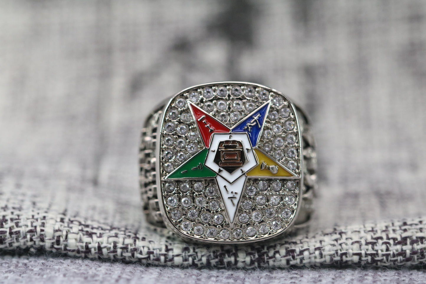 Order Of The Eastern Star Fraternity Ring (OES) - Shine Series, Silver - Rings For Champs, NFL rings, MLB rings, NBA rings, NHL rings, NCAA rings, Super bowl ring, Superbowl ring, Super bowl rings, Superbowl rings, Dallas Cowboys