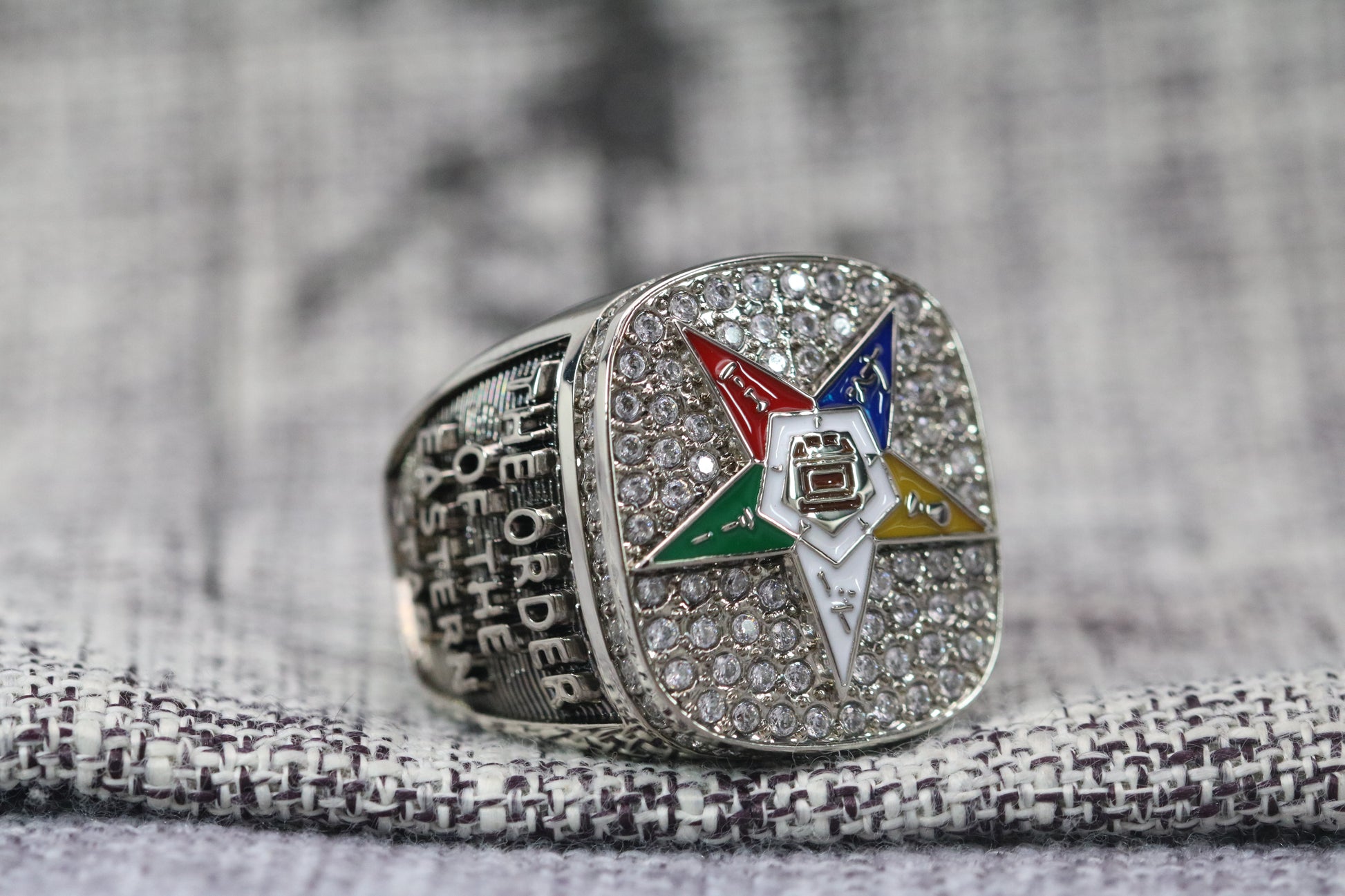 Order Of The Eastern Star Fraternity Ring (OES) - Shine Series, Silver - Rings For Champs, NFL rings, MLB rings, NBA rings, NHL rings, NCAA rings, Super bowl ring, Superbowl ring, Super bowl rings, Superbowl rings, Dallas Cowboys