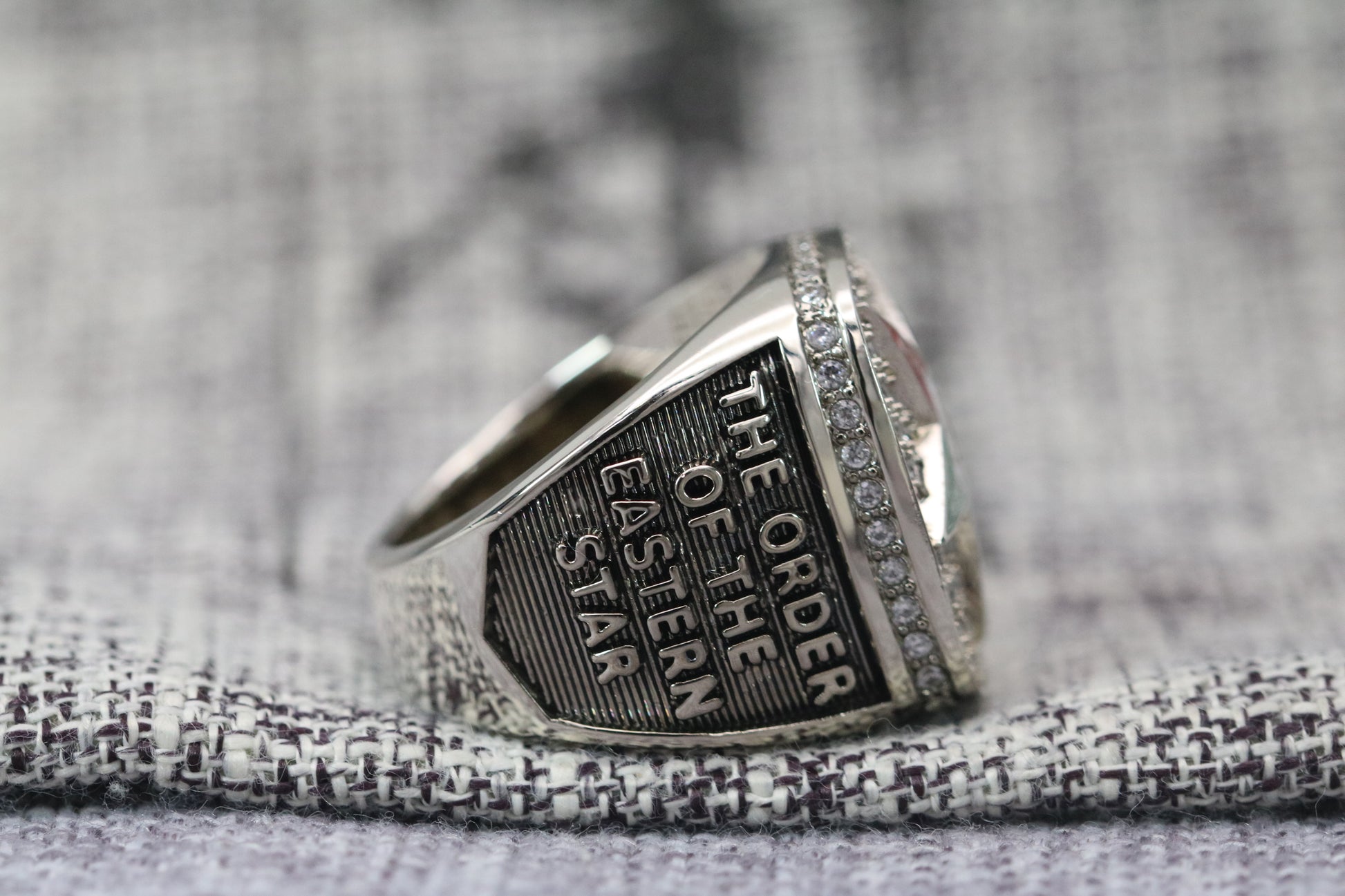 Order Of The Eastern Star Fraternity Ring (OES) - Shine Series, Silver - Rings For Champs, NFL rings, MLB rings, NBA rings, NHL rings, NCAA rings, Super bowl ring, Superbowl ring, Super bowl rings, Superbowl rings, Dallas Cowboys