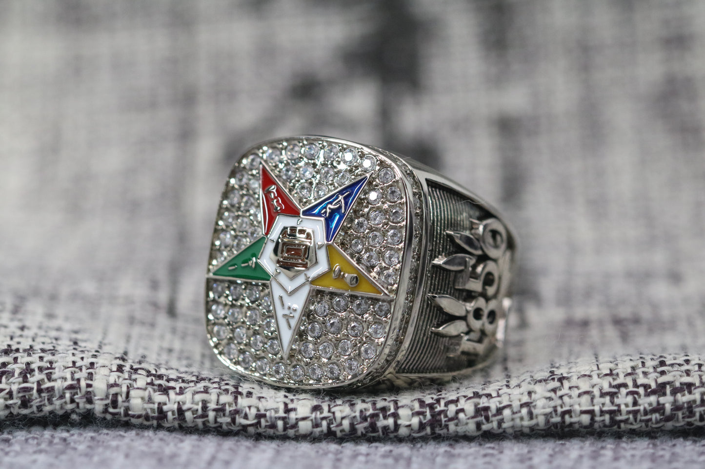 Order Of The Eastern Star Fraternity Ring (OES) - Shine Series, Silver - Rings For Champs, NFL rings, MLB rings, NBA rings, NHL rings, NCAA rings, Super bowl ring, Superbowl ring, Super bowl rings, Superbowl rings, Dallas Cowboys