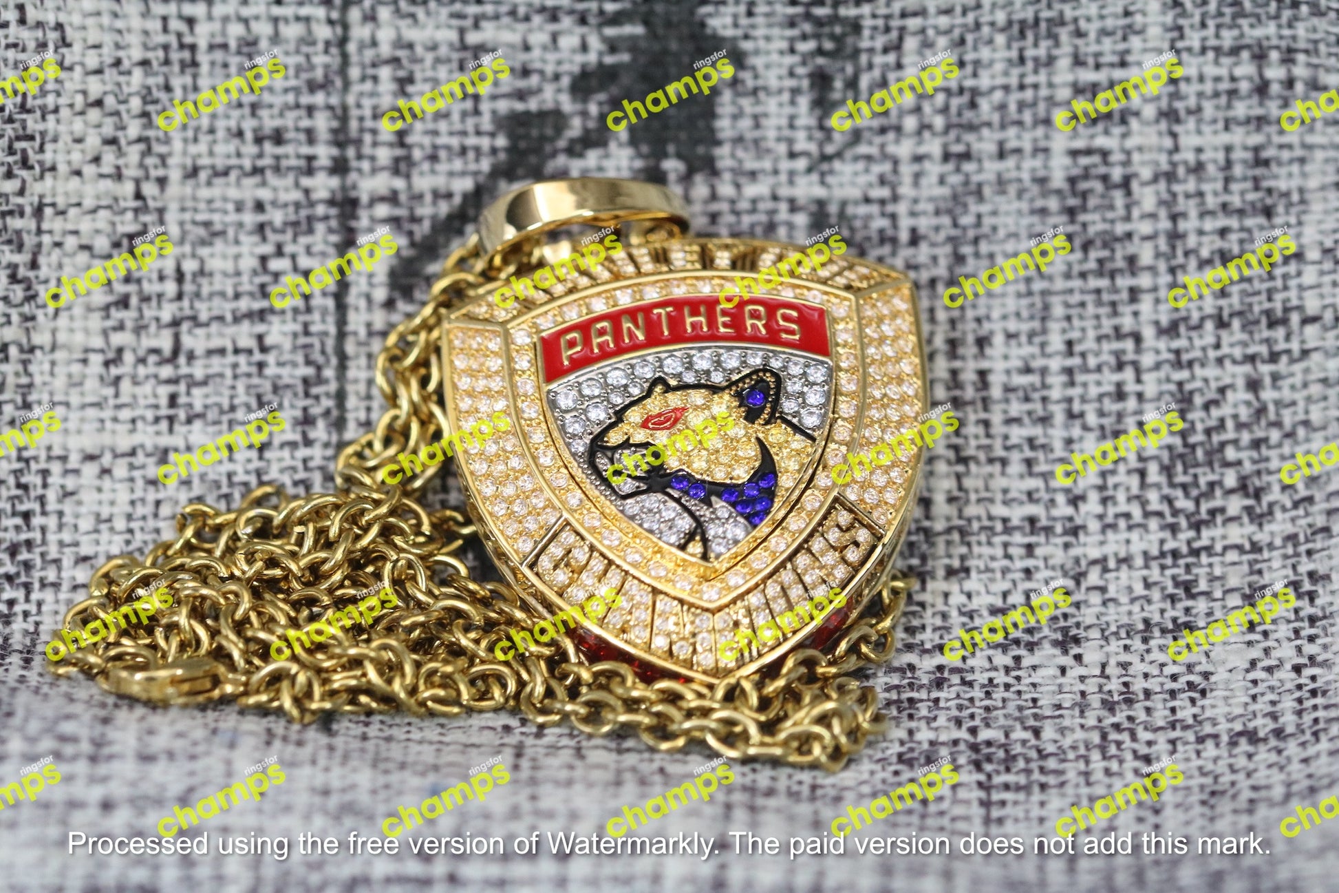 Florida Panthers Stanley Cup Championship Pendant Necklace (2024) - Premium Series - Rings For Champs, NFL rings, MLB rings, NBA rings, NHL rings, NCAA rings, Super bowl ring, Superbowl ring, Super bowl rings, Superbowl rings, Dallas Cowboys