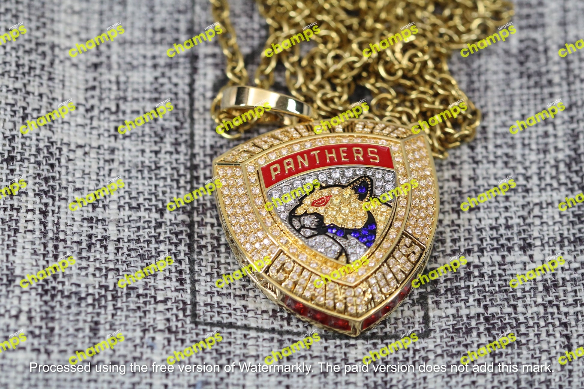 Florida Panthers Stanley Cup Championship Pendant Necklace (2024) - Premium Series - Rings For Champs, NFL rings, MLB rings, NBA rings, NHL rings, NCAA rings, Super bowl ring, Superbowl ring, Super bowl rings, Superbowl rings, Dallas Cowboys