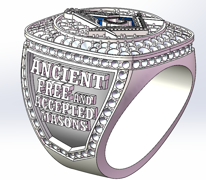 Ancient Free And Accepted Masons Ring (Eye Of The Providence) - Shine Series, Silver - Rings For Champs, NFL rings, MLB rings, NBA rings, NHL rings, NCAA rings, Super bowl ring, Superbowl ring, Super bowl rings, Superbowl rings, Dallas Cowboys