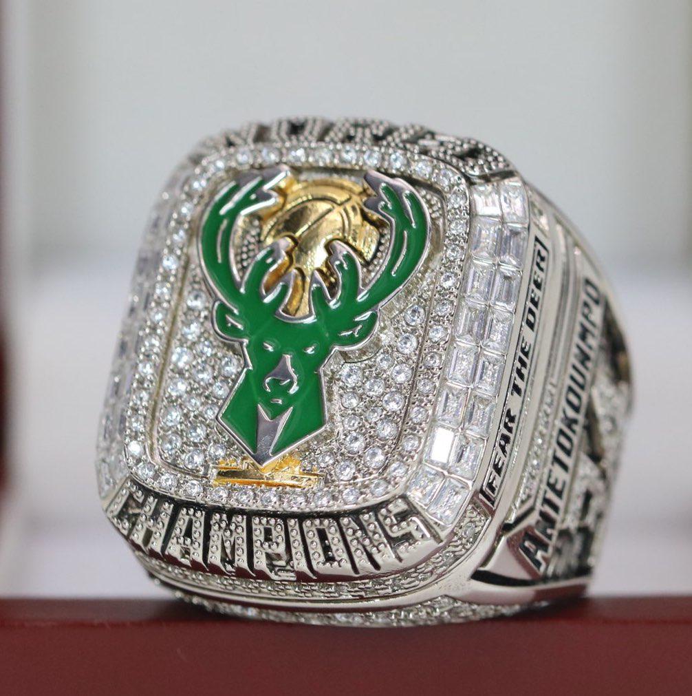 Milwaukee Bucks NBA Championship Ring and Pendant Replica Set (2021) - Premium Series - Rings For Champs, NFL rings, MLB rings, NBA rings, NHL rings, NCAA rings, Super bowl ring, Superbowl ring, Super bowl rings, Superbowl rings, Dallas Cowboys