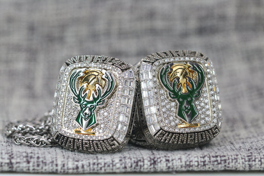 Milwaukee Bucks NBA Championship Ring and Pendant Replica Set (2021) - Premium Series - Rings For Champs, NFL rings, MLB rings, NBA rings, NHL rings, NCAA rings, Super bowl ring, Superbowl ring, Super bowl rings, Superbowl rings, Dallas Cowboys