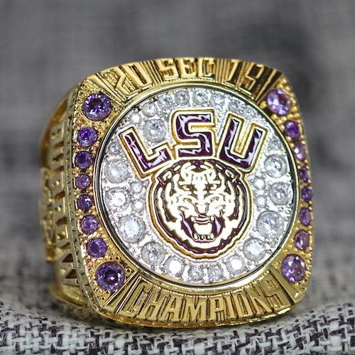 Louisiana State University (LSU) College Football SEC Championship Ring (2019) - Premium Series - Rings For Champs, NFL rings, MLB rings, NBA rings, NHL rings, NCAA rings, Super bowl ring, Superbowl ring, Super bowl rings, Superbowl rings, Dallas Cowboys