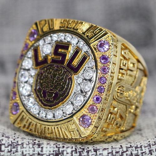 Louisiana State University (LSU) College Football SEC Championship Ring (2019) - Premium Series - Rings For Champs, NFL rings, MLB rings, NBA rings, NHL rings, NCAA rings, Super bowl ring, Superbowl ring, Super bowl rings, Superbowl rings, Dallas Cowboys