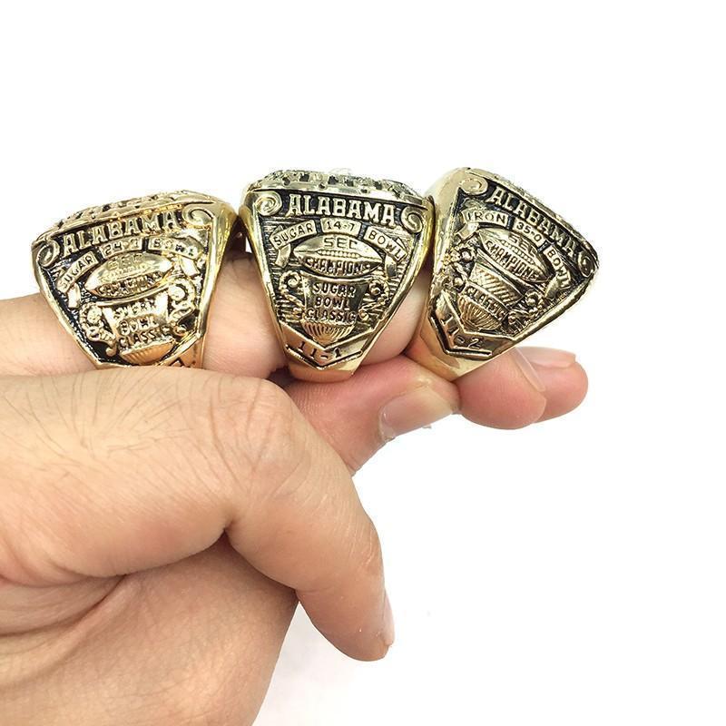 Alabama Crimson Tide College Football National Championship 3 Ring Set (1973, 1978, 1979) - Rings For Champs, NFL rings, MLB rings, NBA rings, NHL rings, NCAA rings, Super bowl ring, Superbowl ring, Super bowl rings, Superbowl rings, Dallas Cowboys