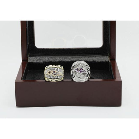 Baltimore Ravens Super Bowl 2 Ring Set (2000, 2012) - Rings For Champs, NFL rings, MLB rings, NBA rings, NHL rings, NCAA rings, Super bowl ring, Superbowl ring, Super bowl rings, Superbowl rings, Dallas Cowboys