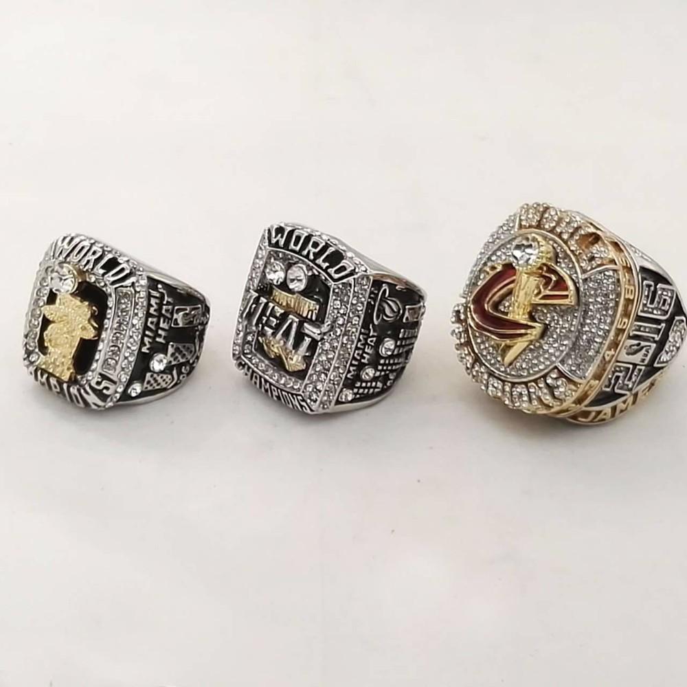 LeBron James Cleveland Cavaliers/Miami Heat NBA Basketball Championship 3 Ring Set (2012, 2013, 2016) - Rings For Champs, NFL rings, MLB rings, NBA rings, NHL rings, NCAA rings, Super bowl ring, Superbowl ring, Super bowl rings, Superbowl rings, Dallas Cowboys