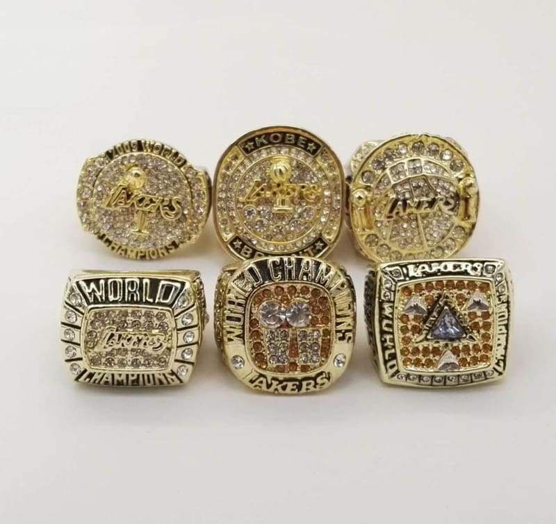 Los Angeles Lakers NBA Championship 6 Ring Set (2000, 2001, 2002, 2009, 2010, 2016) - Rings For Champs, NFL rings, MLB rings, NBA rings, NHL rings, NCAA rings, Super bowl ring, Superbowl ring, Super bowl rings, Superbowl rings, Dallas Cowboys