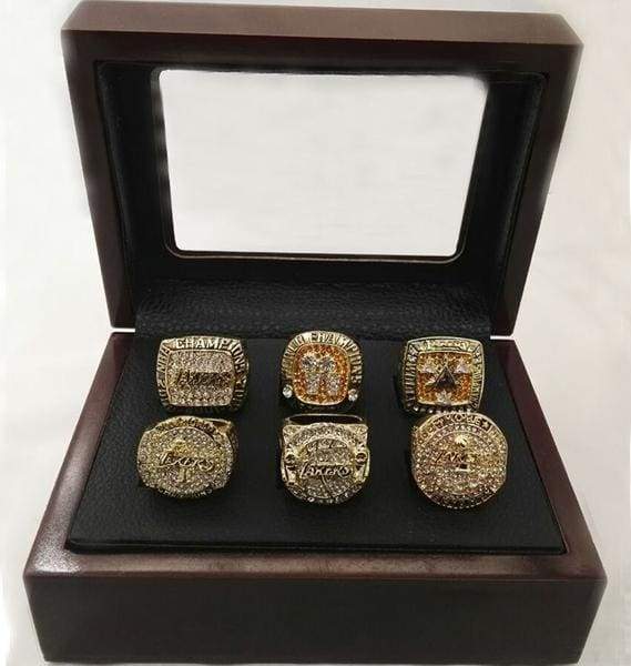 Los Angeles Lakers NBA Championship 6 Ring Set (2000, 2001, 2002, 2009, 2010, 2016) - Rings For Champs, NFL rings, MLB rings, NBA rings, NHL rings, NCAA rings, Super bowl ring, Superbowl ring, Super bowl rings, Superbowl rings, Dallas Cowboys