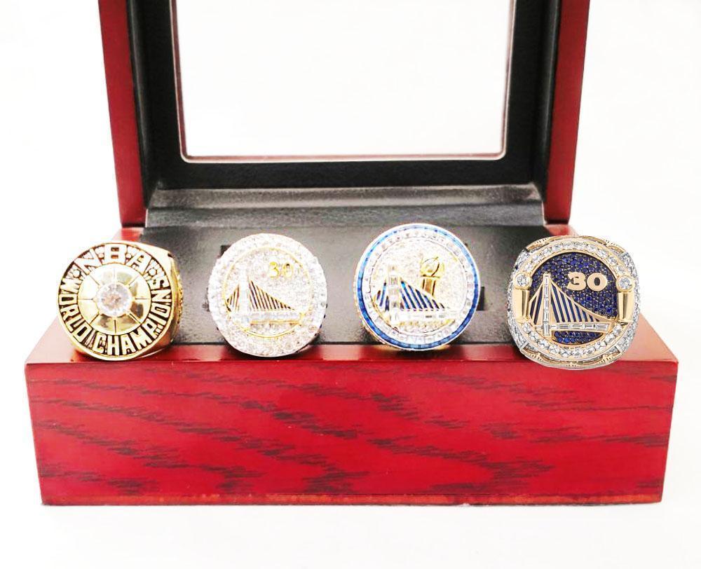 Golden State Warriors NBA Championship 4 Ring Set (1975, 2015, 2017, 2018) - Rings For Champs, NFL rings, MLB rings, NBA rings, NHL rings, NCAA rings, Super bowl ring, Superbowl ring, Super bowl rings, Superbowl rings, Dallas Cowboys