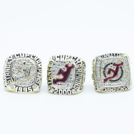 New Jersey Devils Stanley Cup 3 Ring Set (1995, 2000, 2003) - Rings For Champs, NFL rings, MLB rings, NBA rings, NHL rings, NCAA rings, Super bowl ring, Superbowl ring, Super bowl rings, Superbowl rings, Dallas Cowboys