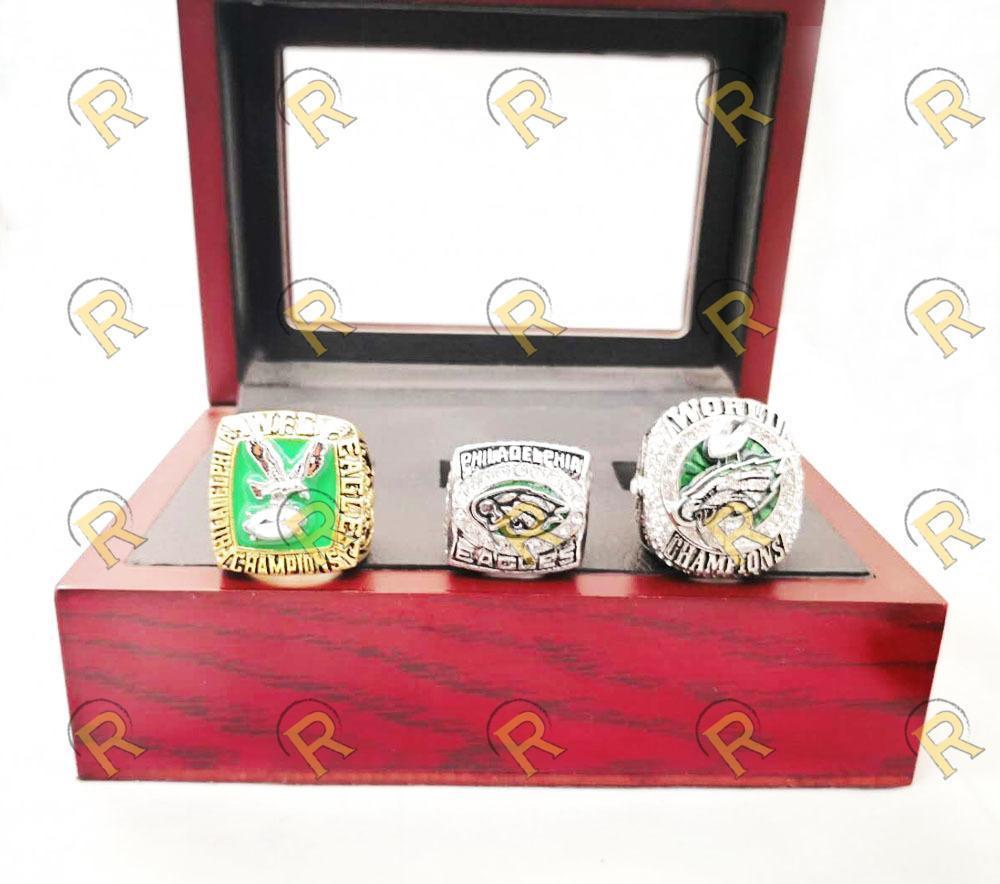 Philadelphia Eagles Super Bowl 3 Ring Set (1980, 2004, 2018) - Rings For Champs, NFL rings, MLB rings, NBA rings, NHL rings, NCAA rings, Super bowl ring, Superbowl ring, Super bowl rings, Superbowl rings, Dallas Cowboys