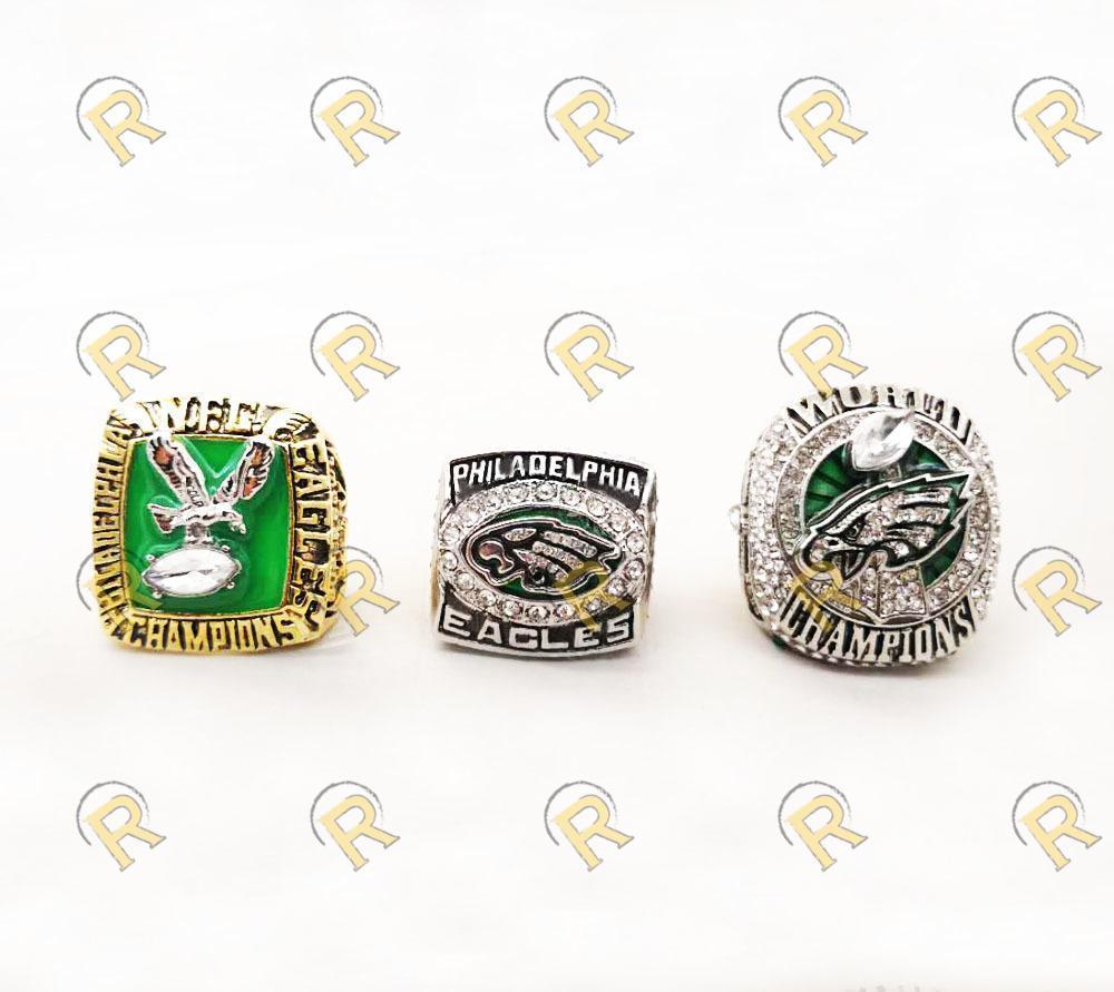 Philadelphia Eagles Super Bowl 3 Ring Set (1980, 2004, 2018) - Rings For Champs, NFL rings, MLB rings, NBA rings, NHL rings, NCAA rings, Super bowl ring, Superbowl ring, Super bowl rings, Superbowl rings, Dallas Cowboys