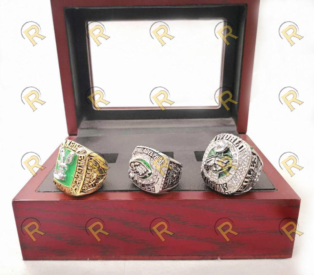 Philadelphia Eagles Super Bowl 3 Ring Set (1980, 2004, 2018) - Rings For Champs, NFL rings, MLB rings, NBA rings, NHL rings, NCAA rings, Super bowl ring, Superbowl ring, Super bowl rings, Superbowl rings, Dallas Cowboys