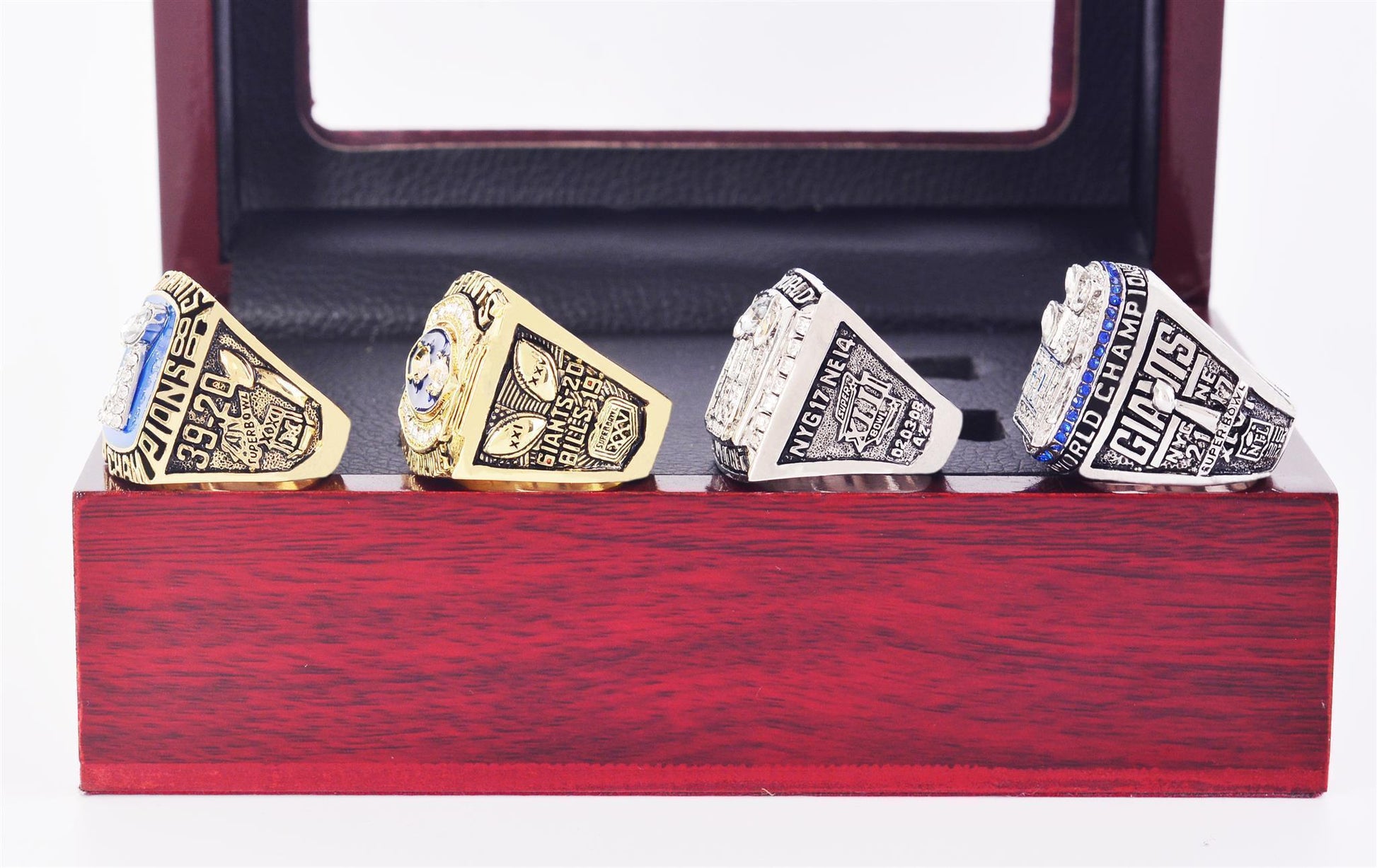 New York Giants Super Bowl 4 Ring Set (1986, 1990, 2007, 2011) - Rings For Champs, NFL rings, MLB rings, NBA rings, NHL rings, NCAA rings, Super bowl ring, Superbowl ring, Super bowl rings, Superbowl rings, Dallas Cowboys