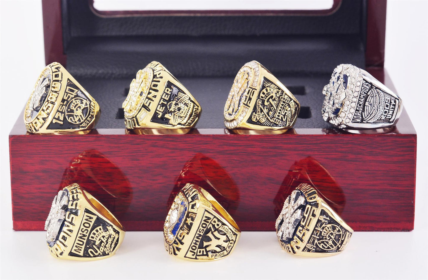 New York Yankees World Series 7 Ring Set (1977, 1978, 1996, 1998, 1999, 2000, 2009) - Rings For Champs, NFL rings, MLB rings, NBA rings, NHL rings, NCAA rings, Super bowl ring, Superbowl ring, Super bowl rings, Superbowl rings, Dallas Cowboys