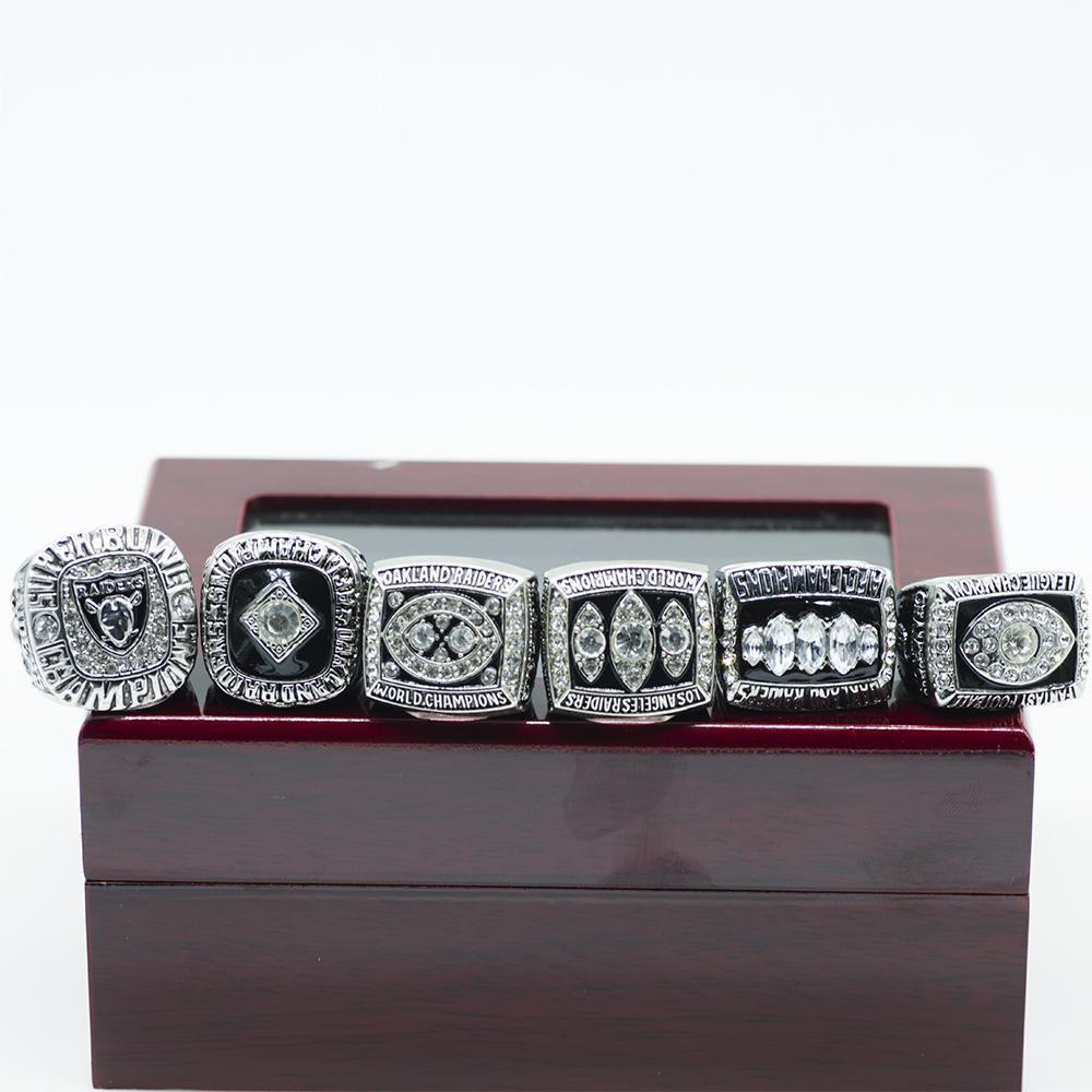 Oakland Raiders Super Bowl 6 Ring Set (1967, 1976, 1980, 1983, 2002, MVP) - Rings For Champs, NFL rings, MLB rings, NBA rings, NHL rings, NCAA rings, Super bowl ring, Superbowl ring, Super bowl rings, Superbowl rings, Dallas Cowboys