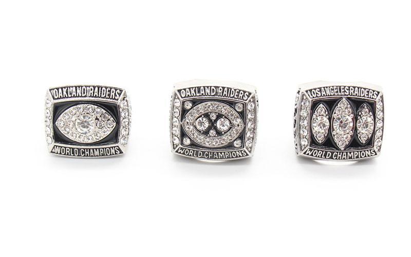 Oakland Raiders Super Bowl 3 Rings Set (1976, 1980, 1983) - Rings For Champs, NFL rings, MLB rings, NBA rings, NHL rings, NCAA rings, Super bowl ring, Superbowl ring, Super bowl rings, Superbowl rings, Dallas Cowboys