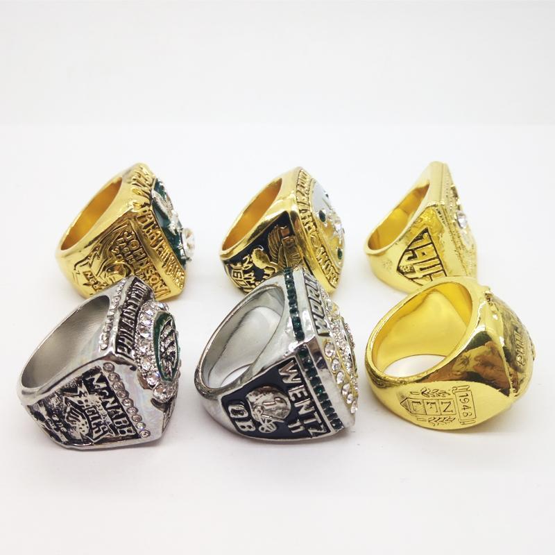 Philadelphia Eagles Super Bowl 6 Ring Set (1948, 1949, 1960, 1980, 2004, 2018) - Rings For Champs, NFL rings, MLB rings, NBA rings, NHL rings, NCAA rings, Super bowl ring, Superbowl ring, Super bowl rings, Superbowl rings, Dallas Cowboys