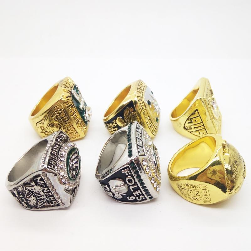 Philadelphia Eagles Super Bowl 6 Ring Set (1948, 1949, 1960, 1980, 2004, 2018) - Rings For Champs, NFL rings, MLB rings, NBA rings, NHL rings, NCAA rings, Super bowl ring, Superbowl ring, Super bowl rings, Superbowl rings, Dallas Cowboys