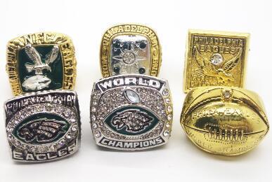 Philadelphia Eagles Super Bowl 6 Ring Set (1948, 1949, 1960, 1980, 2004, 2018) - Rings For Champs, NFL rings, MLB rings, NBA rings, NHL rings, NCAA rings, Super bowl ring, Superbowl ring, Super bowl rings, Superbowl rings, Dallas Cowboys