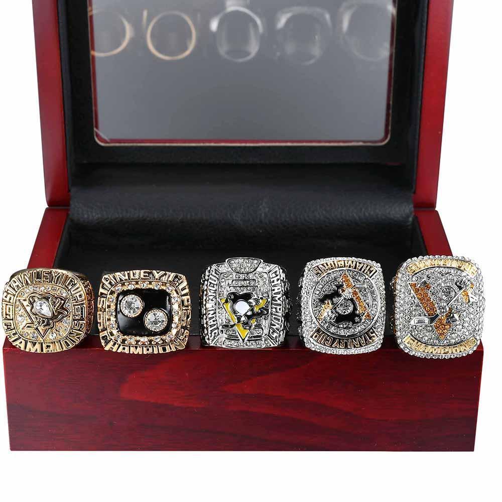 Pittsburgh Penguins Stanley Cup 5 Ring Set (1991, 1992, 2009, 2016, 2017) - Rings For Champs, NFL rings, MLB rings, NBA rings, NHL rings, NCAA rings, Super bowl ring, Superbowl ring, Super bowl rings, Superbowl rings, Dallas Cowboys