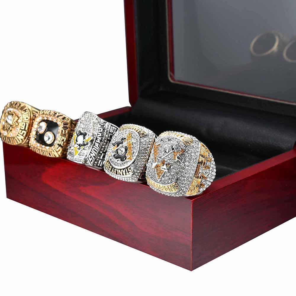 Pittsburgh Penguins Stanley Cup 5 Ring Set (1991, 1992, 2009, 2016, 2017) - Rings For Champs, NFL rings, MLB rings, NBA rings, NHL rings, NCAA rings, Super bowl ring, Superbowl ring, Super bowl rings, Superbowl rings, Dallas Cowboys