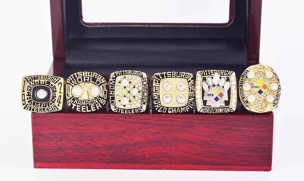 Pittsburgh Steelers Super Bowl 6 Ring Set (1974, 1975, 1978, 1979, 2005, 2008) - Rings For Champs, NFL rings, MLB rings, NBA rings, NHL rings, NCAA rings, Super bowl ring, Superbowl ring, Super bowl rings, Superbowl rings, Dallas Cowboys