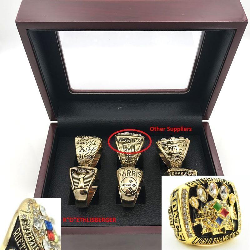 Pittsburgh Steelers Super Bowl 6 Ring Set (1974, 1975, 1978, 1979, 2005, 2008) - Rings For Champs, NFL rings, MLB rings, NBA rings, NHL rings, NCAA rings, Super bowl ring, Superbowl ring, Super bowl rings, Superbowl rings, Dallas Cowboys