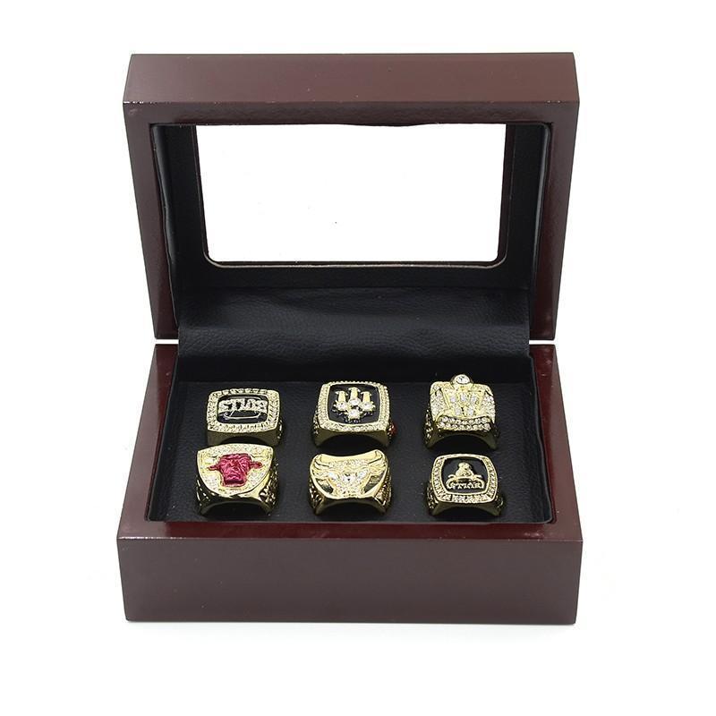 Chicago Bulls NBA Championship 6 Ring Set (1991, 1992, 1993, 1996, 1997, 1998) - Rings For Champs, NFL rings, MLB rings, NBA rings, NHL rings, NCAA rings, Super bowl ring, Superbowl ring, Super bowl rings, Superbowl rings, Dallas Cowboys