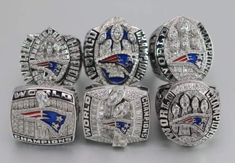 New England Patriots Super Bowl Ring Set (2002, 2004, 2005, 2015, 2017, 2019) - Premium Series - Rings For Champs, NFL rings, MLB rings, NBA rings, NHL rings, NCAA rings, Super bowl ring, Superbowl ring, Super bowl rings, Superbowl rings, Dallas Cowboys