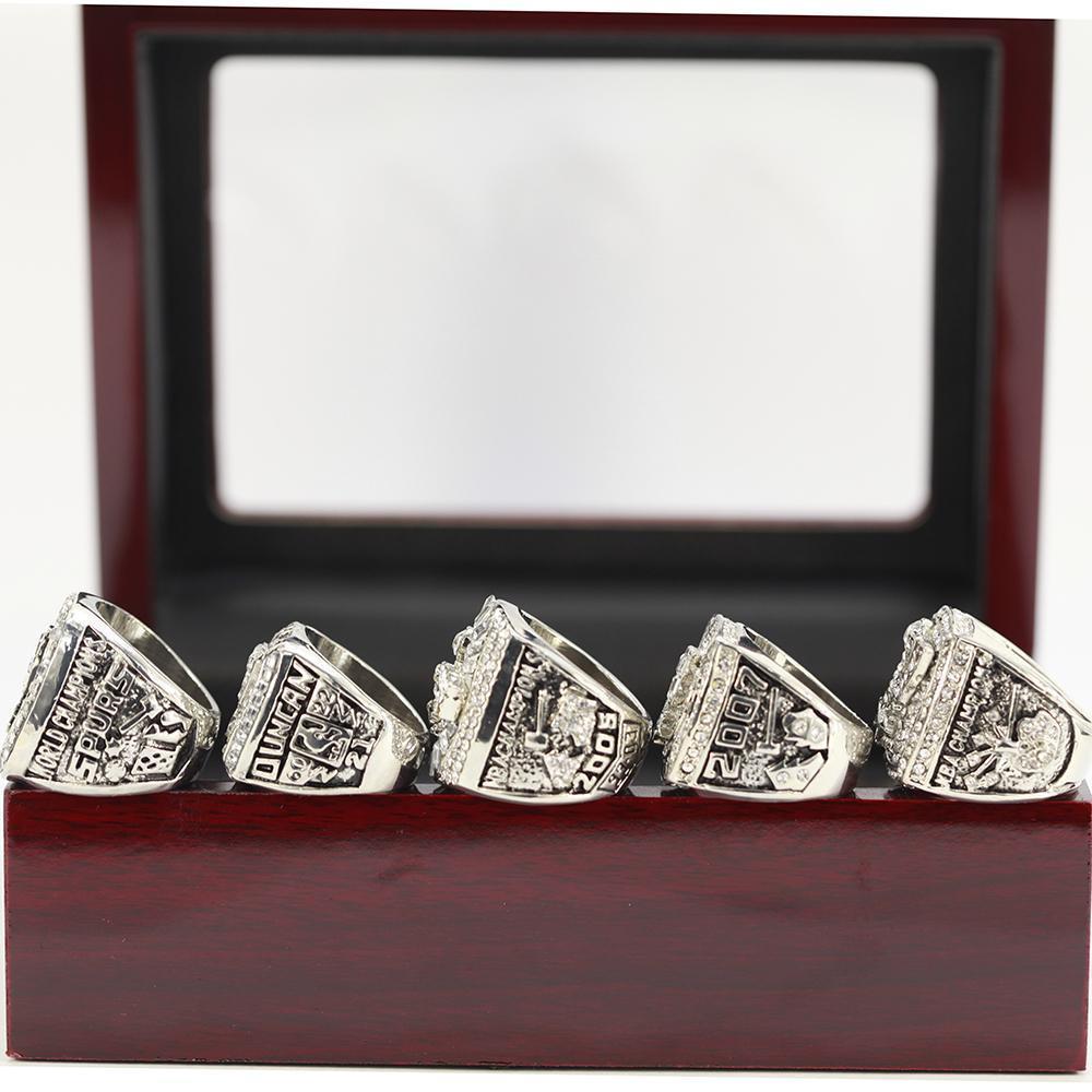 San Antonio Spurs NBA Championship 5 Ring Set (1999, 2003, 2005, 2007, 2014) - Rings For Champs, NFL rings, MLB rings, NBA rings, NHL rings, NCAA rings, Super bowl ring, Superbowl ring, Super bowl rings, Superbowl rings, Dallas Cowboys