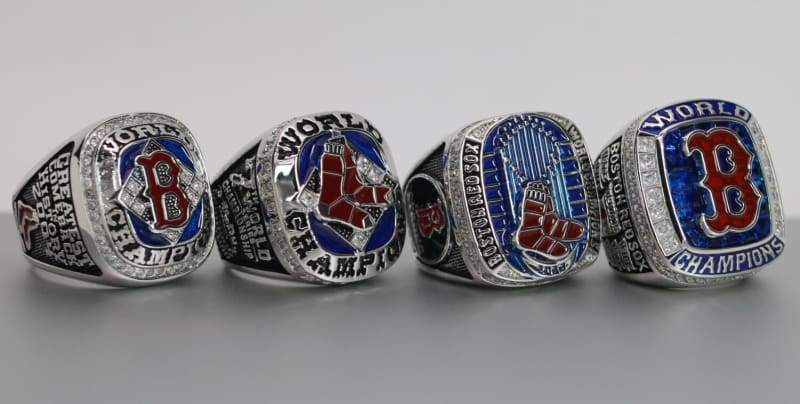 Boston Red Sox World Series Ring Set (2004, 2007, 2013, 2018) - Premium Series - Rings For Champs, NFL rings, MLB rings, NBA rings, NHL rings, NCAA rings, Super bowl ring, Superbowl ring, Super bowl rings, Superbowl rings, Dallas Cowboys