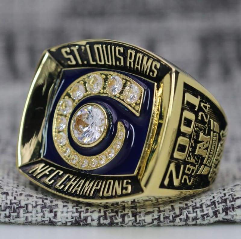 Los Angeles Rams NFC Football Championship Ring (2001) - Premium Series - Rings For Champs, NFL rings, MLB rings, NBA rings, NHL rings, NCAA rings, Super bowl ring, Superbowl ring, Super bowl rings, Superbowl rings, Dallas Cowboys