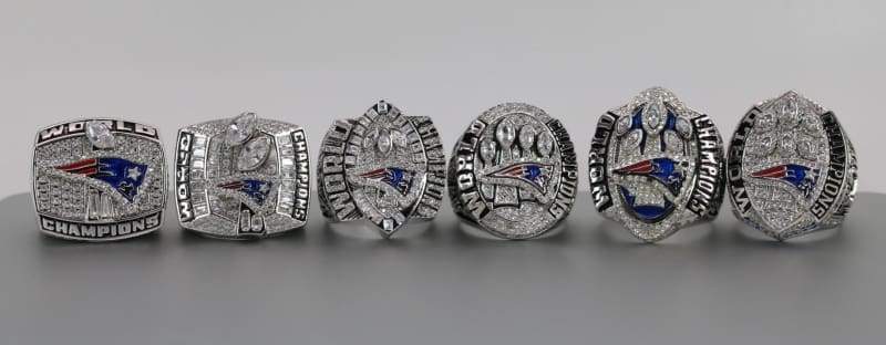 New England Patriots Super Bowl Ring Set (2002, 2004, 2005, 2015, 2017, 2019) - Premium Series - Rings For Champs, NFL rings, MLB rings, NBA rings, NHL rings, NCAA rings, Super bowl ring, Superbowl ring, Super bowl rings, Superbowl rings, Dallas Cowboys