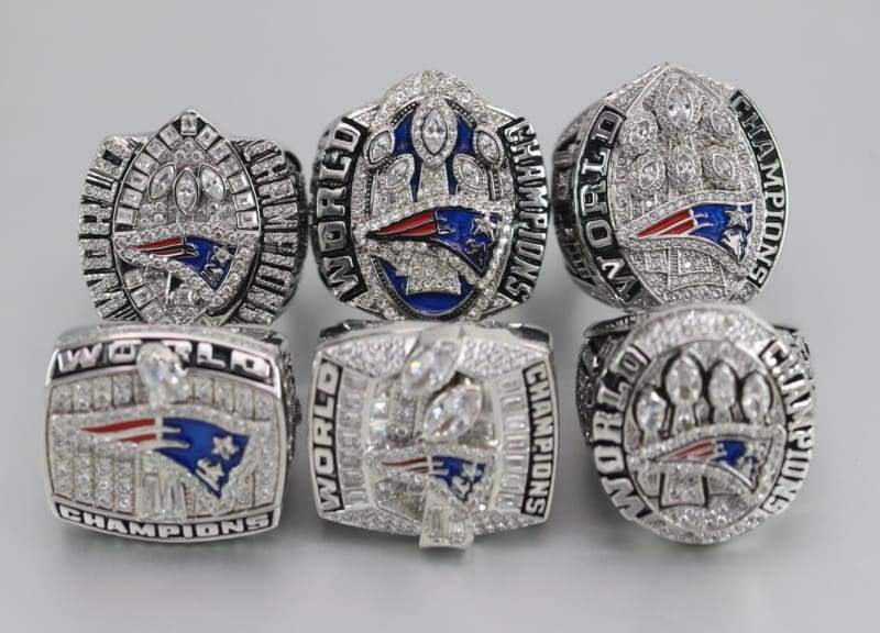 New England Patriots Super Bowl Ring Set (2002, 2004, 2005, 2015, 2017, 2019) - Premium Series - Rings For Champs, NFL rings, MLB rings, NBA rings, NHL rings, NCAA rings, Super bowl ring, Superbowl ring, Super bowl rings, Superbowl rings, Dallas Cowboys